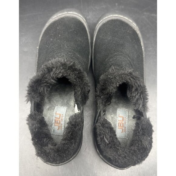 JBU Womens Black Suede w/ Faux Fur Lining Dixie Slip On Loafer Sz 6 Comfort - Picture 4 of 7